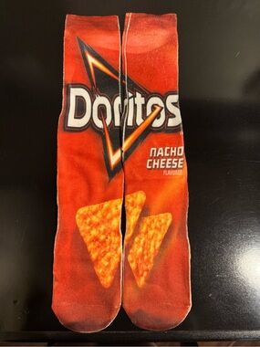 Doritos Nacho Cheese Novelty Crew Socks - Bright Orange
